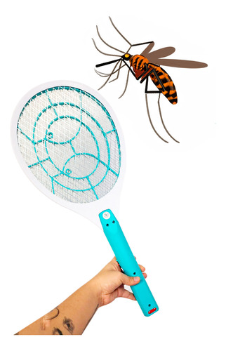 1 Raqueta Electrica Atrae Y Mata Mosquitos Led Recargable