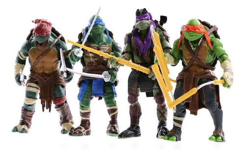 4 Unidades De Teenage Mutant Ninja Turtles Tmnt Acción Figur