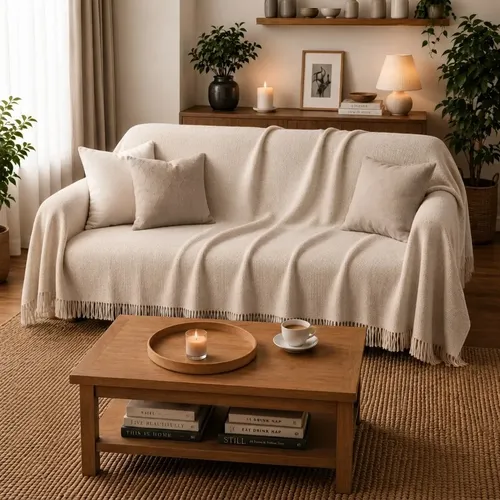 Manta Sofa Retratil 4 Lugares Super Grande 400x180cm Algodao