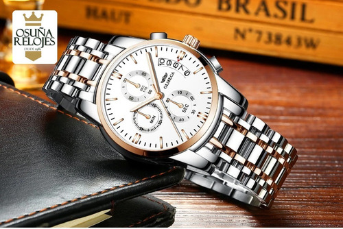 Relógio Masculino Luxo Dourado Prata Pronta Entrega