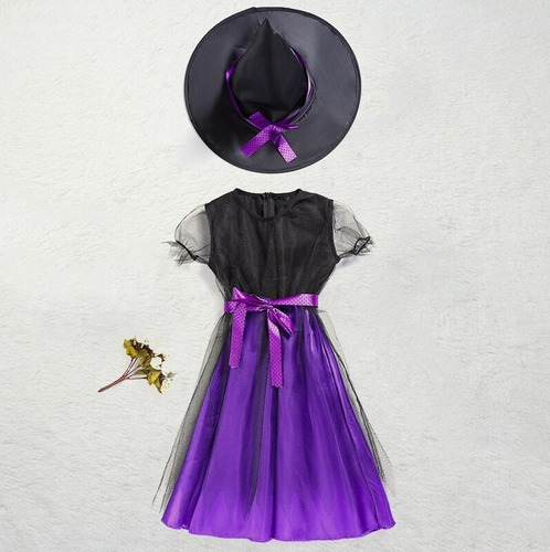 Imagem 3 de 6 de Fantasia Infantil Bruxinha Vampira Halloween Dia Das Bruxas