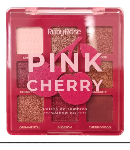 Ruby Rose Paleta De Sombras Pink Cherry 9 Cores Hb-e2202 Pink Cherry