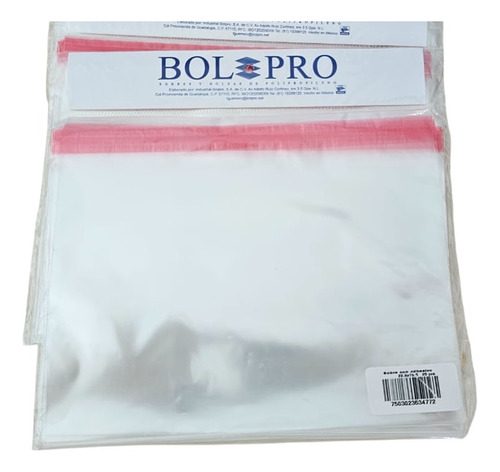 Sobre Bolsa Bol Pro De Polipropileno - Tamaño Ideal Transparente Lisa