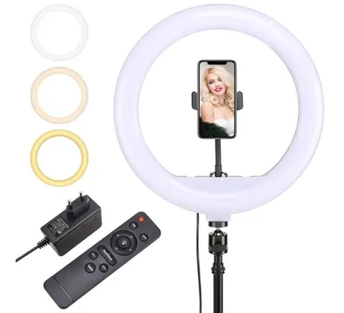36cm/14inch Vídeo Led Anel Luz 5600-8200k Com Controle Tripé