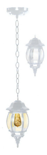 Lampara Farol Colgante Color Blanco 200x400mm Sin Foco