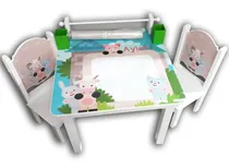 Comprar Pizarra, Mesa Infantil Didáctica, 2 Sillas,lapic,rollo Papel