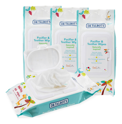 Nuby Dr. Talbot's Toallitas Para Chupete Y Mordedores, Leche