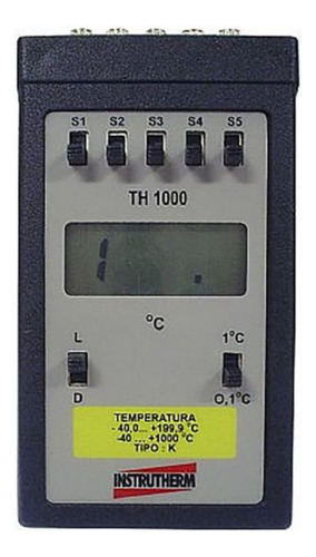 Termômetro Digital Escala -40 A 1000c 5 Pontos De Medição