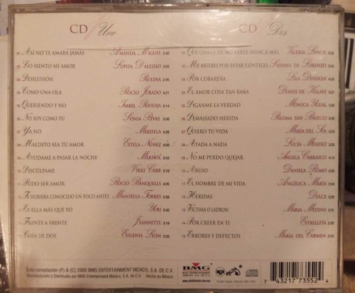 Cds Románticas Inolvidables Y Enamoradas Y Heridas (Usado)