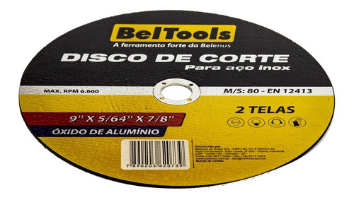 Disco De Corte Aço Inox 9x7/8 Beltools