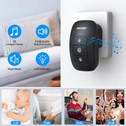 Timbre Sin Cables 38 Melodias 400mts Alcance Inalambrico Te