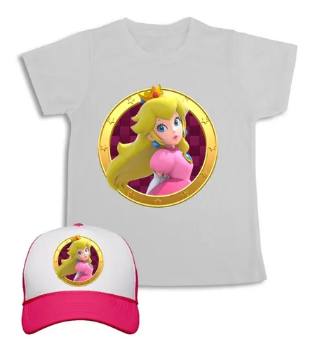 Princesa Mario Bros Camiseta Gorra Combo Para Ni a