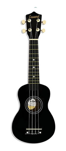 Ukelele Soprano Con Funda Color Negro Leonard Uk5bk 