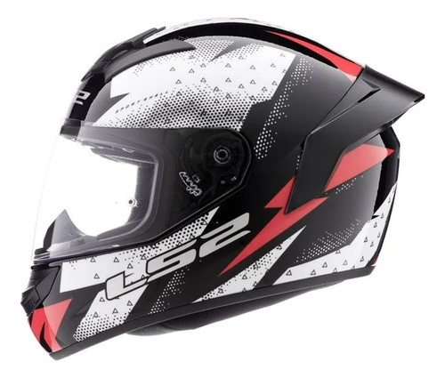 Casco 352 Rookie Thunder Blanco Rojo Con Spoiler