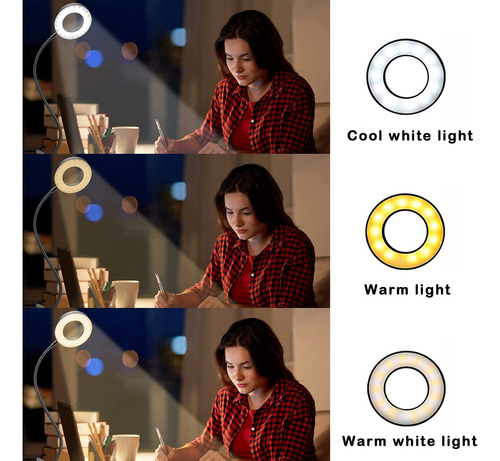 Lámpara Led De Escritorio Con Clip 48 Luces 3 Modos 10 Nivel