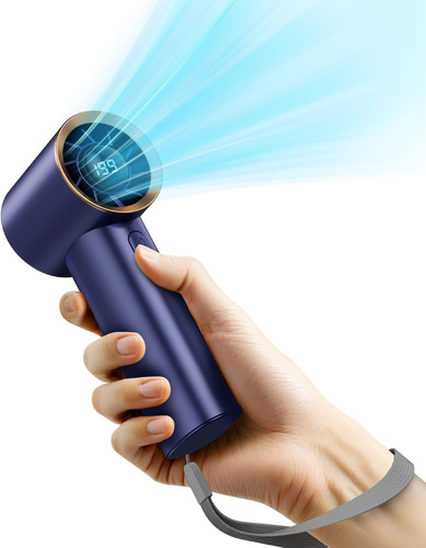 Ventilador De Mano Portátil Con Pantalla Led Recargable