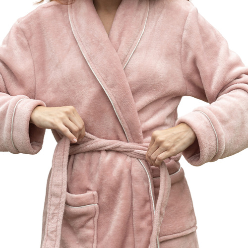 Roupão Neo Velour Microfibra Premium Tam G Cor Rose