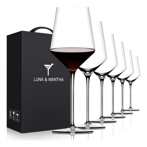 Juego De 6 Copas De Vino Tinto Oja, Copas De Vino De Cristal
