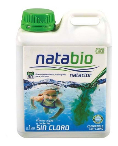 Natabio Alguicida Para Pileta Sin Cloro Nataclor 1 Litro