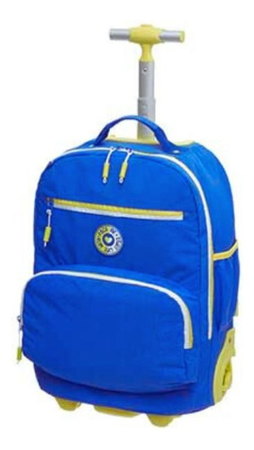 Mochila Rodinha Tubo G Escolar Crinkle Pack Me Life Pacific Cor Azul Desenho Do Tecido Liso