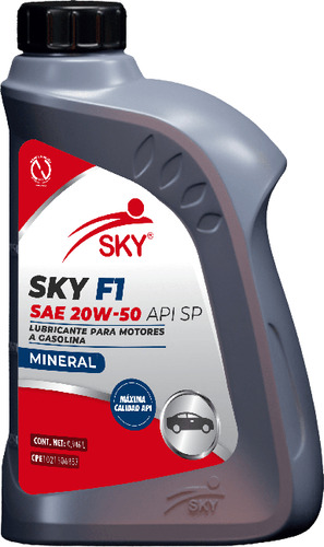 Aceite Para Motor A Gasolina. Mineral 20w50 Marca: Sky