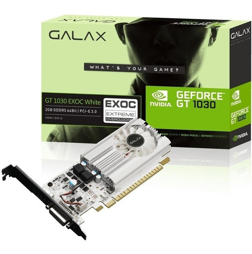 Placa de vídeo Nvidia Galax  EX White GeForce 10 Series GT 1030 P84PW-30NPK4HVS6XW 2GB