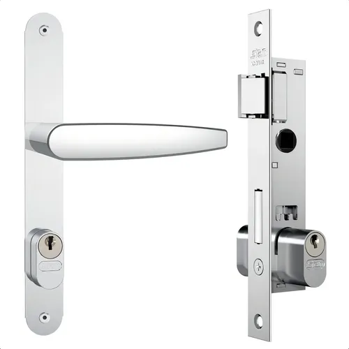 Fechadura Perfil Estreito Serralheiro 401/33 Inox Stam 24mm