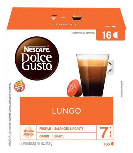 Capsulas Dolce Gusto Cafe Lungo X16