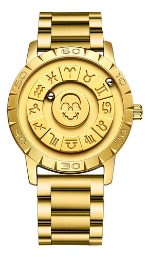 Reloj Foxbox de lujo con bola magnética de acero inoxidable - Fondo dorado