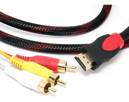 Cable Hdmi Macho A 3 Rca Adaptador De Cable Av De Vídeo Y Au