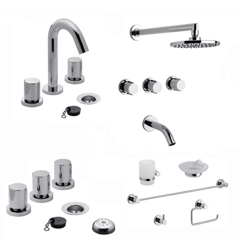 Griferia Fv California Lavatorio Bidet Ducha Kit Acce Cs1643