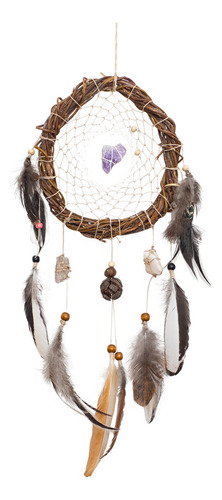 Atrapasueños Tradicional Armonizar Con Plumas Y Piedras 45cm