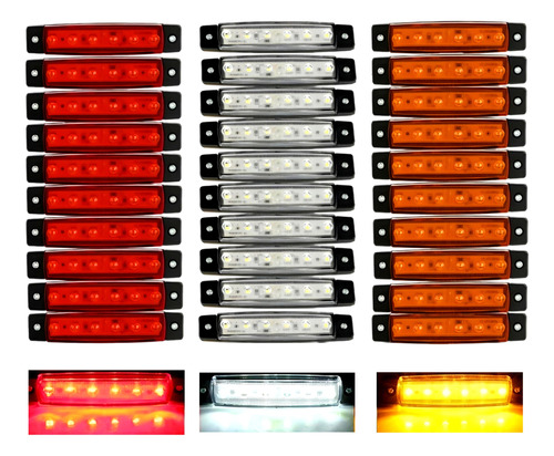 X30 Luz Led De Trocha Lateral Posición Bivoltaje 12-24v 6led