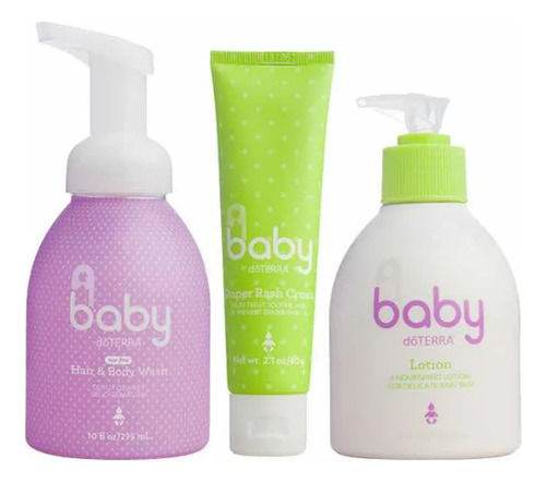 Kit Para Bebés Doterra Crema, Locion Y Jabon Blanco