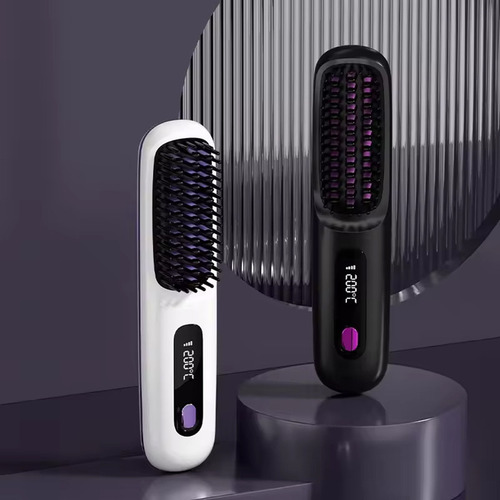 Cepillo Para Alisar El Cabello, Peine Rizador Eléctrico Port
