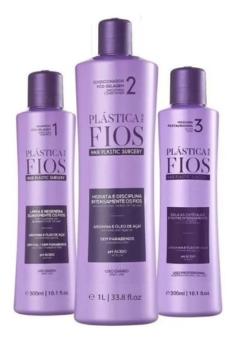 Kit Plástica Dos Fios Ativo 1 Lt + Sh + Masc 300ml Original
