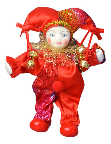 Boneco De Porcelana Jester 7,09'' Decoração De Mesa Para