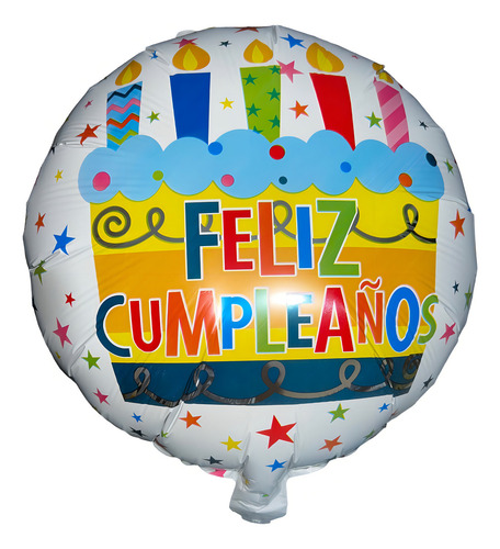 90 Globos Feliz Cumpleaños Metálicos Para Gas Helio