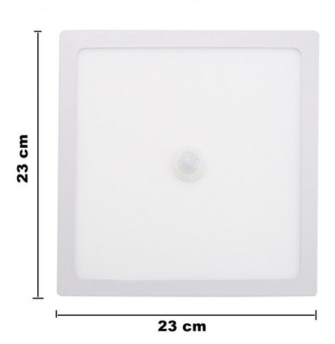 Imagem 4 de 7 de Plafon De Sobrepor Com Sensor Presença 18w Quadrado 6500k