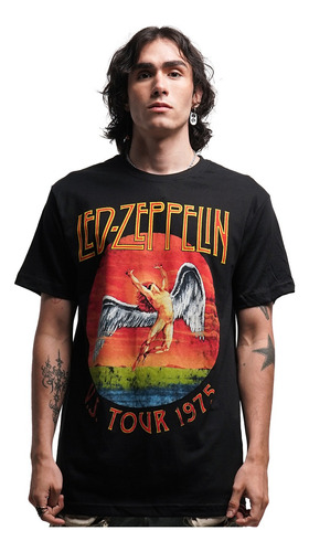 Camiseta Led Zeppelin Us Tour 75 Colored Rock Activity