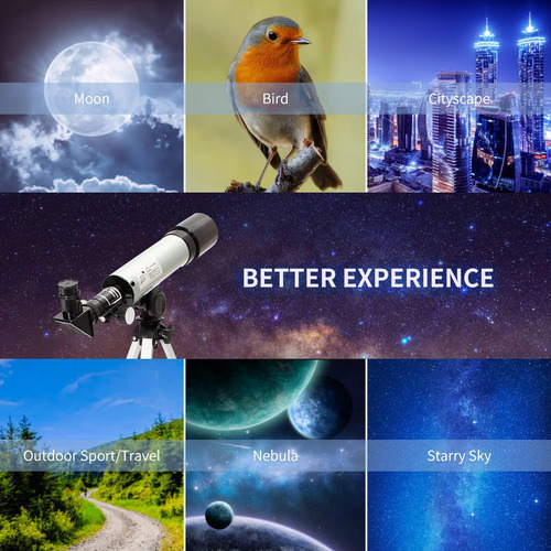 Telescopio Astronómico, Telescopio Para Niños De 360/1.969p