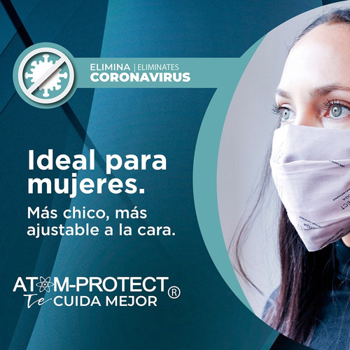 Imagen 2 de 3 de Atom-protect Tapaboca Social Conicet Niños 10-12 Años