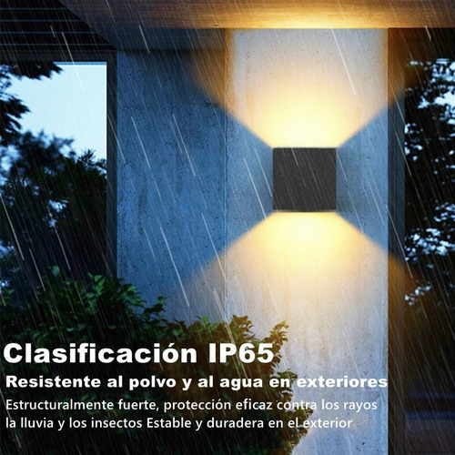 Gosun® Lámpara De Pared Led 12w Impermeable Foco Flotante Estructura Negro - Blanco Cálido