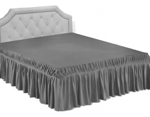 Faldón Para Cama 1.5 Plazas Elasticados Unicolor Poliéster