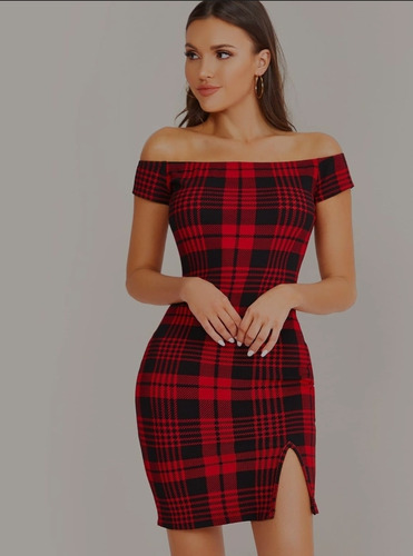 Vestido Ajustado Hombros Descubiertos M