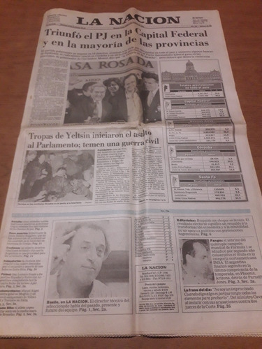 Diario La Nación 04 10 1993 Elecciones Legislativas Pj Ucr 