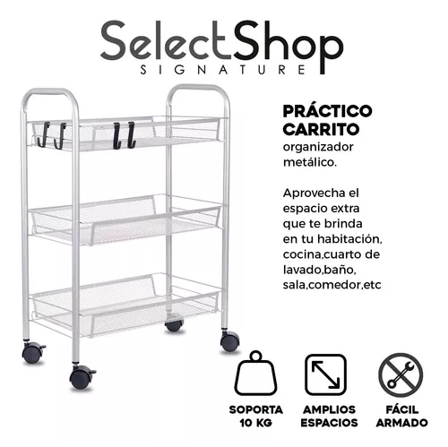 Carrito Organizador Cocina Multiuso 3 Pisos Con Ruedas