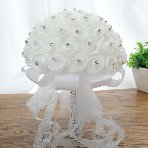 Fe Ramo De Flores Artificiales En Forma De Y Para Novia,