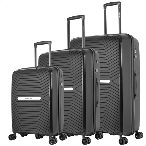 Kit Conjunto 3 Malas Best M70 4 Rodas Pmg Tsa Duravel