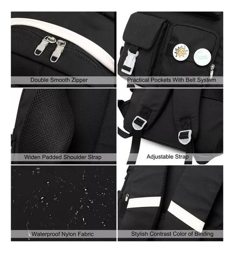 Mochila Para Adolescentes Y Estudiantes De Secundariamochila De Estudiante De Dibujos Animados De Gran Capacidad, Temporada De Vuelta Al Cole